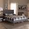 Baxton Studio Emele Grey Upholstered and Ash Walnut Wood Queen Size Platform Bed 164-9414-9432 - alternate 4